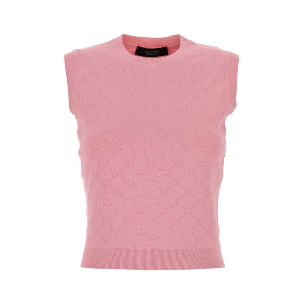 Gucci Women Pink Gg Jacquard Vest